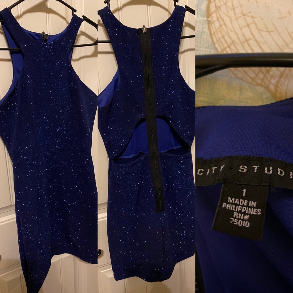 Blue glittery dress